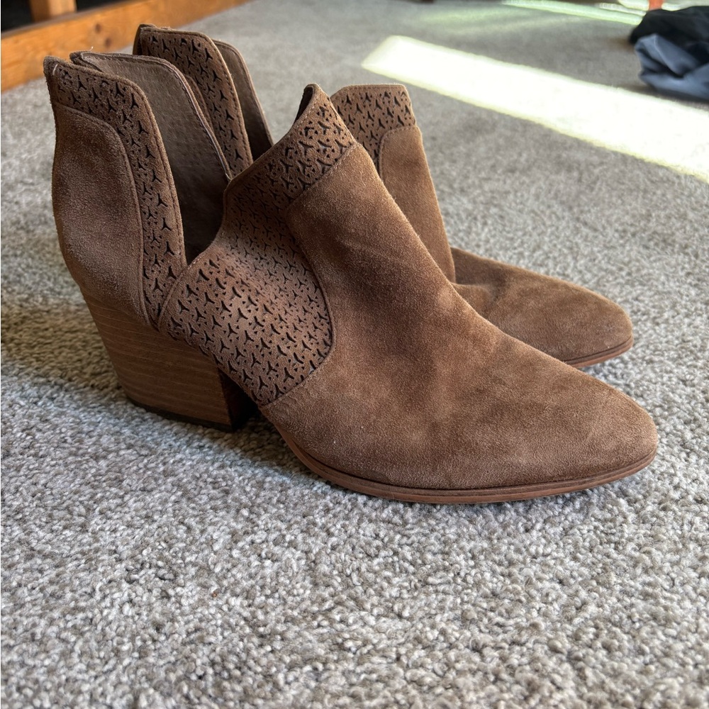 Vince Camuto Brown Leather Ankle Boots